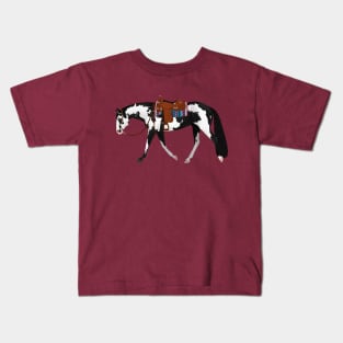 Overo Western Pleasure Horse - Equine Rampaige Kids T-Shirt